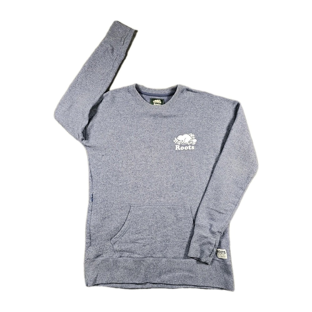 Roots Athletics Canada Womens Large Heather Gray Crewneck Sweatshirt Kangaroo